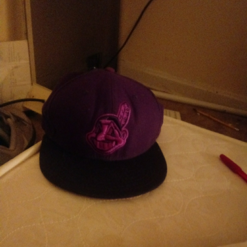 Indians used purple new era fitted hatted